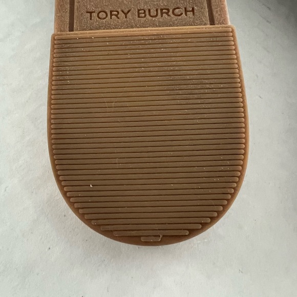 Tory Burch T Monogram Jaquard Canvas-leather espadrille slides - Picture 7 of 9